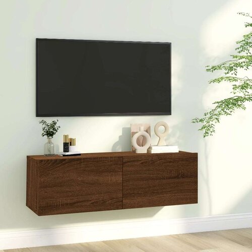  Stenska TV omarica rjavi hrast 100x30x30 cm konstruiran les, (20601413) Cene