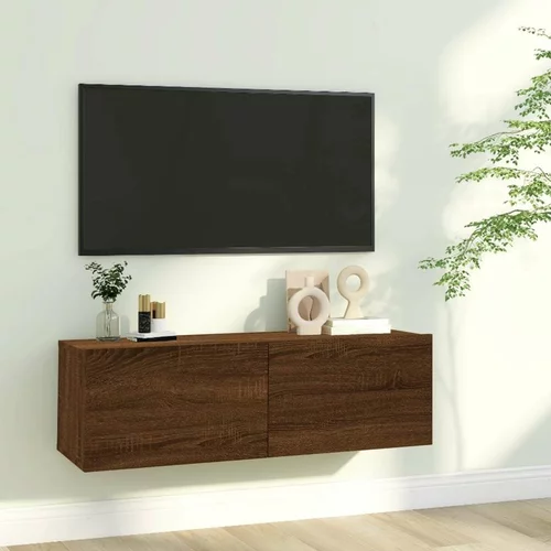  Stenska TV omarica rjavi hrast 100x30x30 cm konstruiran les, (20601413)