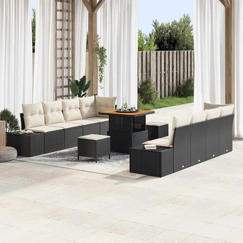  Sjedeća garnitura za vrt Crna 80 x 80 x 71 cm Poli ratan Cijene