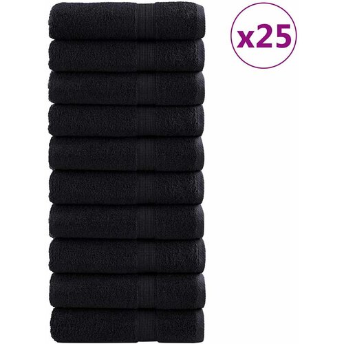 vidaXL 600 gsm brisače za goste SOLUND 25 pcs Črna 70 x 140 cm Bombaž, (5000043736) Cene