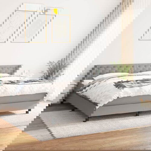The Living Store Box spring postelja z vzmetnico svetlo siva 180x200 cm blago - Box Spring Postelja, (21519409) Cene