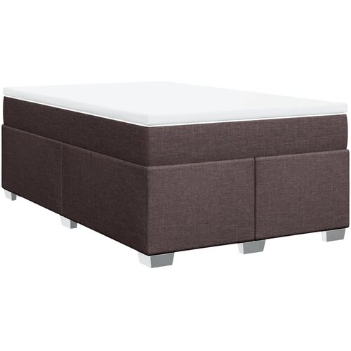 VidaXL Krevet box spring s madracem tamnosmeđi 120 x 190 cm od tkanine Slike
