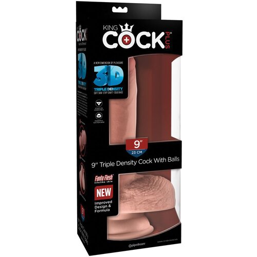 Pipedream Pipdream King Cock 9" 3D Dildo sa testisima, 17.8 cm Cene