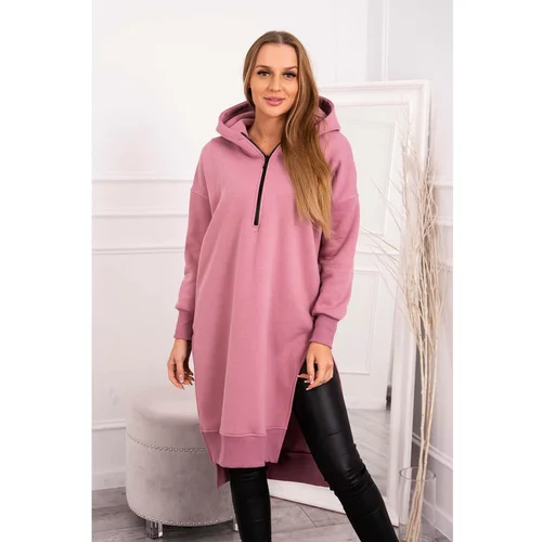 Kesi Insulated sweatshirt with slits on the sides dark pink