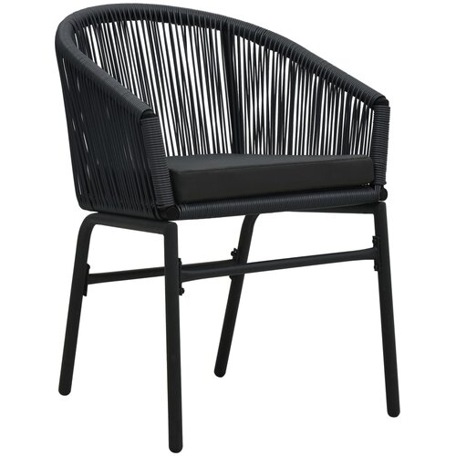  3-dijelni bistro set od poliratana s jastucima crni Slike