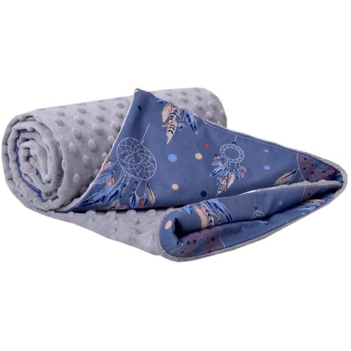 Medi Partners Blanket 75x100 cotton + minky &amp;ndash; Dreamcatchers + gray minky Slike