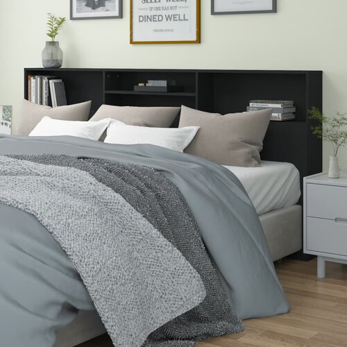 vidaXL Uzglavlje s ormarićem crno 220 x 19 x 103,5 cm Cijene
