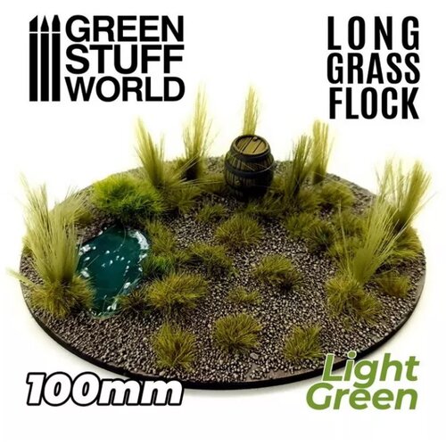 Green Stuff World long grass flock 100mm - color light green Slike