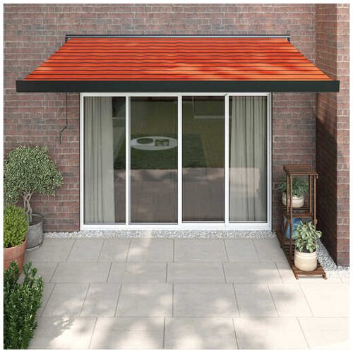 VidaXL Tenda na uvlačenje narančasto-smeđa 3,5x2,5 m tkanina/aluminij Slike