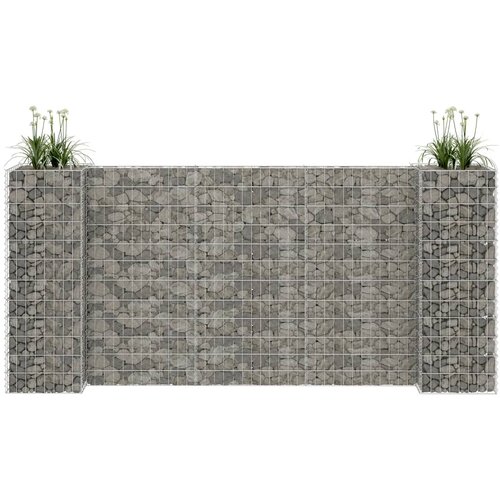  Gabionska sadilica u H-obliku od čelične žice 260 x 40 x 120 cm Slike