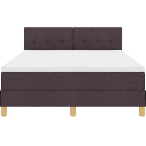 LED Box Spring Krevet Tamno smeđa 140 x 190 cm tkanina Slike