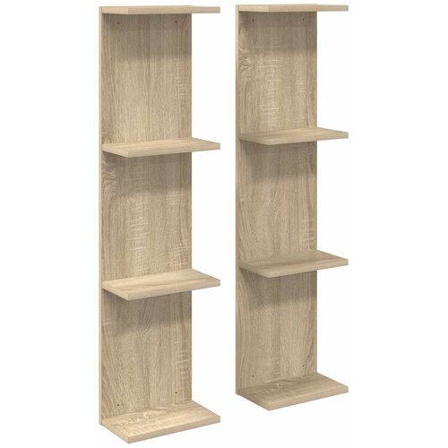 vidaXL Stenska polica 2 pcs Sonoma hrast 25 x 15 x 100 cm, (5000307453) Cene