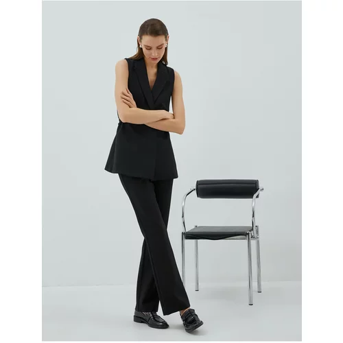 Koton Flared Trousers Stitching Detail High Waist