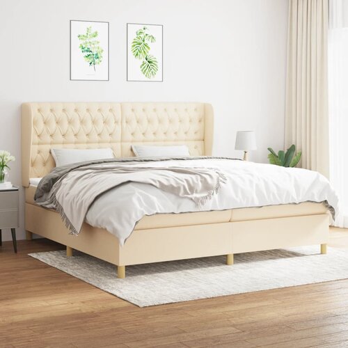The Living Store Box spring postelja z vzmetnico krem 200x200 cm blago - Box Spring Postelja, (21512195) Slike