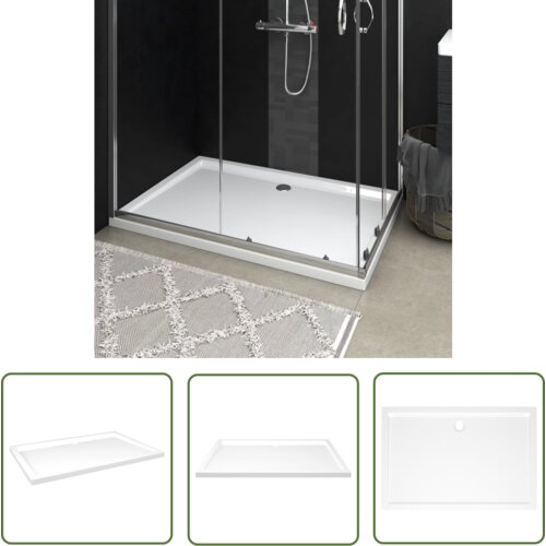 The Living Store Pravokotna ABS tuš kad bela 80x120 cm - Tuš Kad, (21738206) Cene