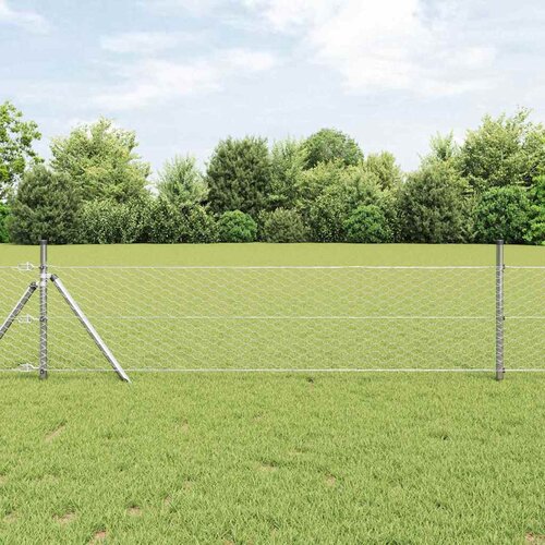  Heksagonalna ograda 0,4 x 50 m Pocinčani čelik Srebrna Slike