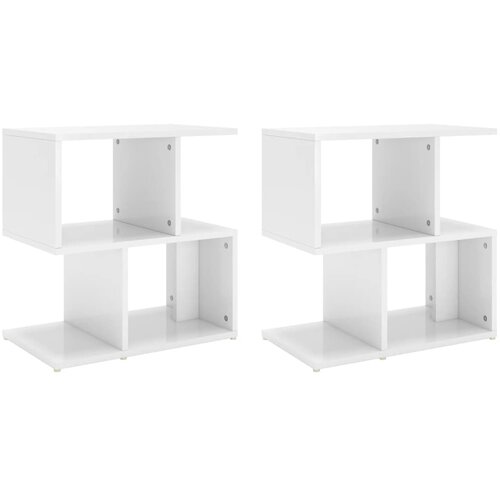Maison Chic Dvo delni komplet Nočne omarice - Nočne mize visok sijaj bela 50x30x51,5 cm iverna pl., (21671158) Cene