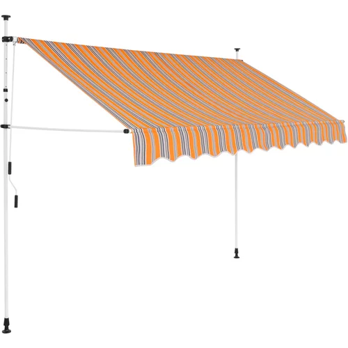 vidaXL Ročno zložljiva tenda 300 cm rumene in modre črte, (20610798)