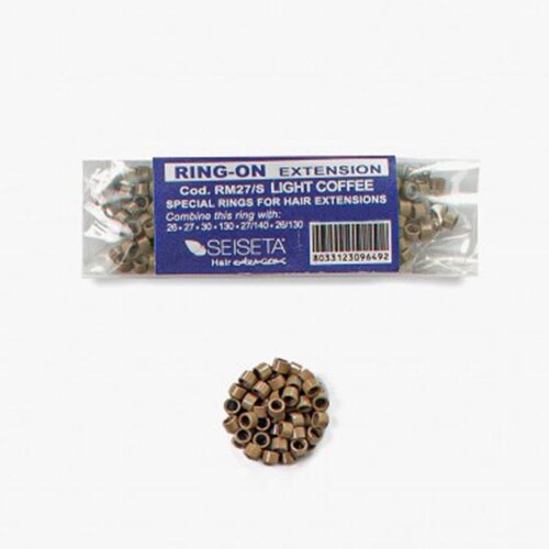 Seiseta Mikroring za nadogradnju kose, RM27/S, Light Coffee, 100 komada Slike