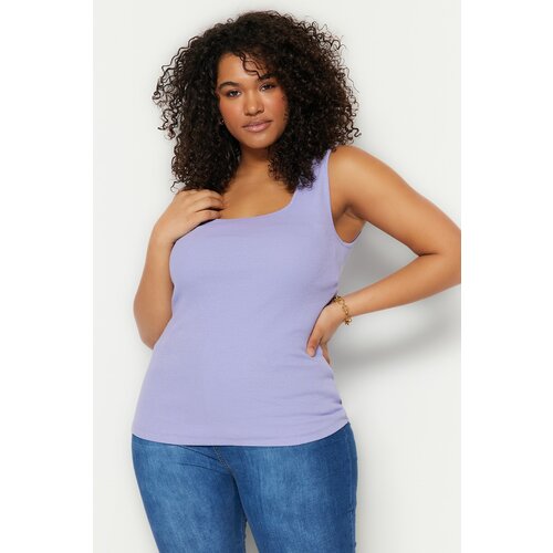 Trendyol Curve Plus Size Camisole - Purple - Fitted Cene