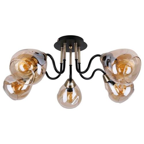 Candellux Lighting stropna svetilka s steklenim senčnikom v črni in zlati barvi unica - candellux lighting Cene
