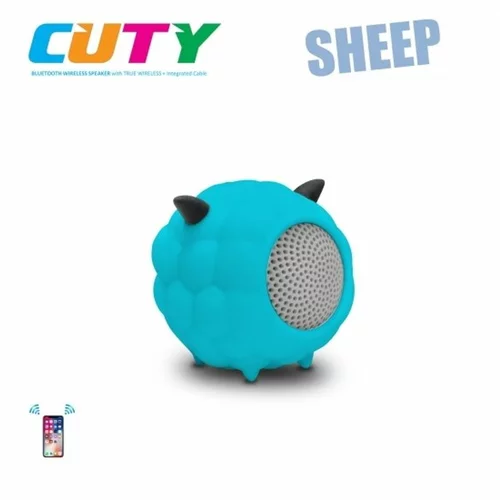 Idance zvučnik Bluetooth, gumirano kućište, ugrađeni punjač, plavi CUTY SHEEP