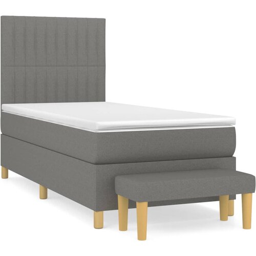 Maison Chic Box spring postelja - Vzmetna postelja z vzmetnico temno siva 80x200 cm blago SL6985, (21902166) Cene