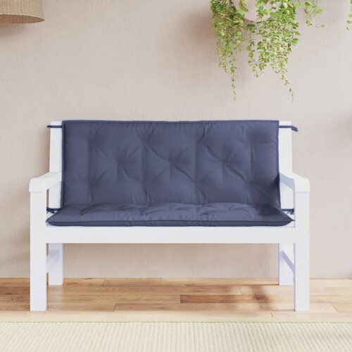 VidaXL Blazina za vrtno klop 2 kosa modra 120x50x7 cm oxford tkanina Slike