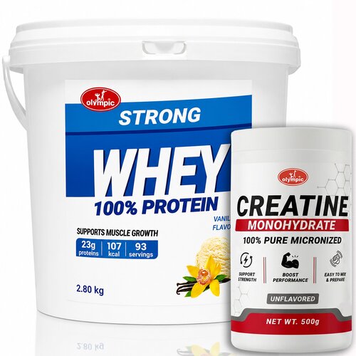 Olympic Strong Whey Protein Vanila 2.8kg + Creatine Monohydrate 500g Cene