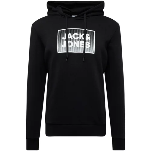 Jack & Jones Sweater majica 'STEEL' crna / bijela