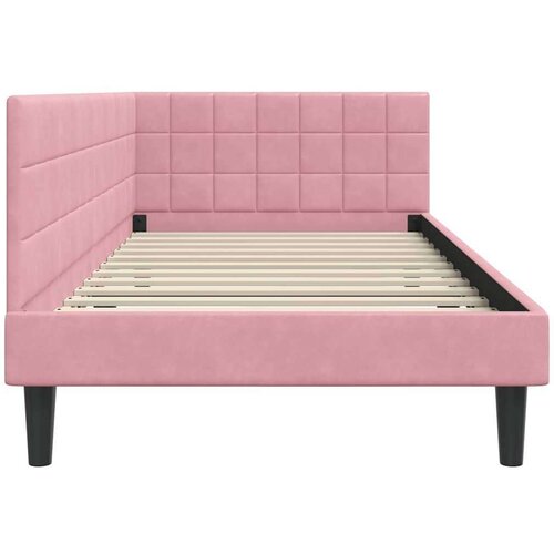 VidaXL Kutni okvir kreveta s uzglavljem Ružičasta 90 x 200 cm Bar&amp;scaron;un Slike
