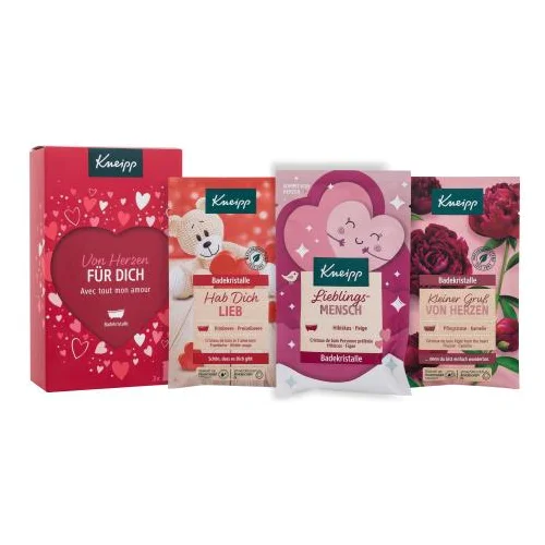 Kneipp For You set: kopalna sol Greeting From The Heart (Kleiner Gruß Von Herzen) 60 g + kopalna sol I love You (Hab Dich Lieb) 60 g + kopalna sol Favourite Person (Lieblings Mensch) 60 g za ženske