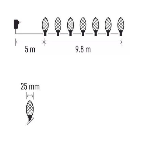 Emos LED spolja&scaron;nja božićna svetlosna girlanda 50x LED/8 funkcija 14,8 m IP44 topla bela Cene
