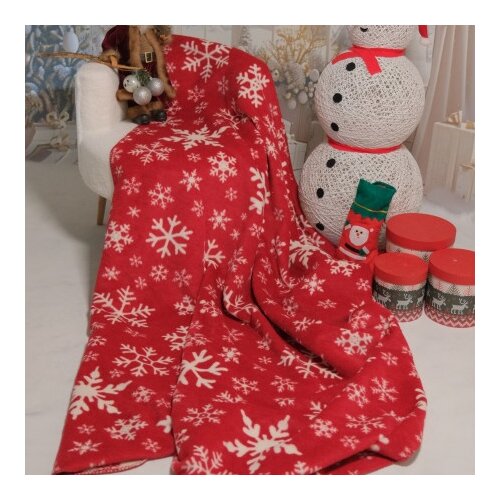 Dekordom 25164a Ćebe eco blanket 150x200 - red snowflake ( 025370 ) Slike