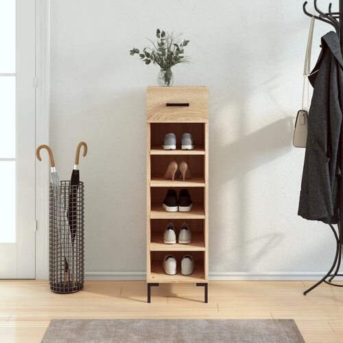 The Living Store Omarica za čevlje sonoma hrast 30x35x105 cm inženirski les - Omarica Za Čevlje, (21430513) Slike