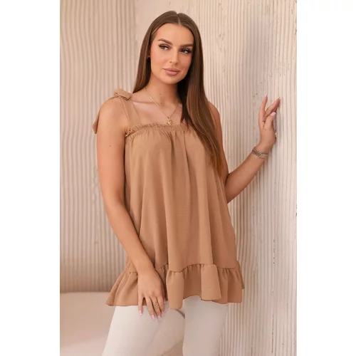 Kesi Blouse with Camel bows