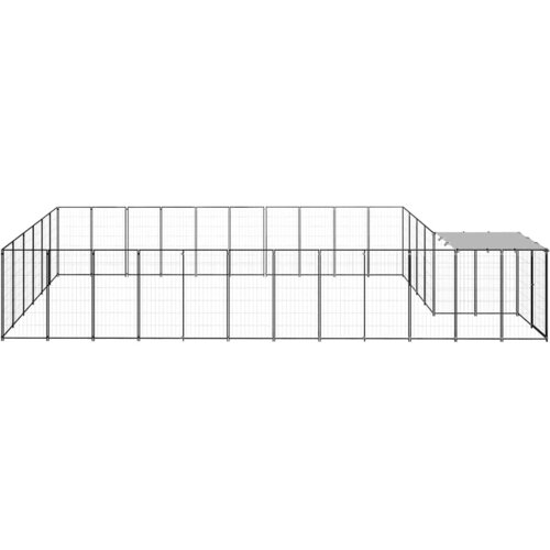  Kavez za pse crni 19,36 m&amp;sup2; čelični Slike