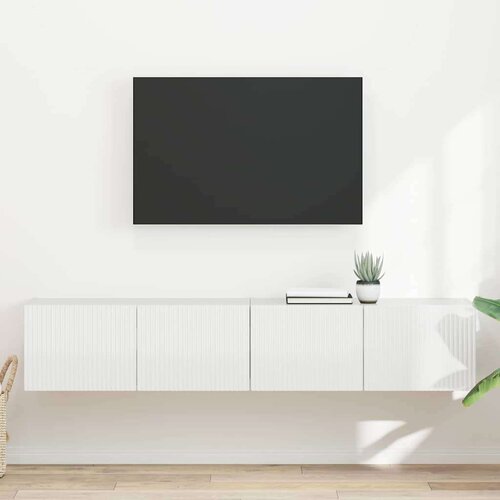 TV zidni ormar Zidne 2 pcs Sjajno bijelo 60 x 31 x 29.5 cm Cene