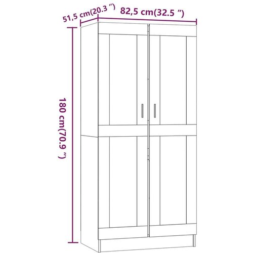 vidaXL Garderobna omara siva sonoma 82,5x51,5x180 cm inženirski les Cene