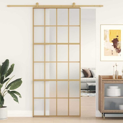  Klizna vrata zlatna 90 x 205 cm matirano staklo ESG i aluminij Cijene
