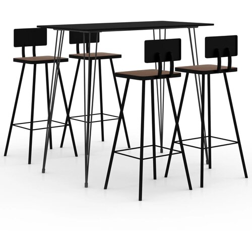 VidaXL 5-dijelni barski set crni Slike