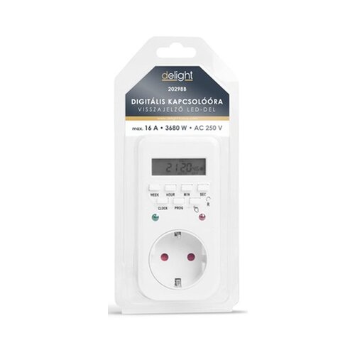 Delight Tedensko digitalno časovno stikalo - timer s sekundnim intervalom 250V 16A 3680W Slike
