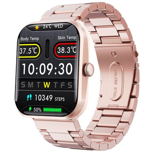 INF Smartwatch kompatibilen z Joeme Fit &ndash; IP67, SpO2, Srčni utrip, Tlak, Temperatura PinkGold, (5000263680) Cene