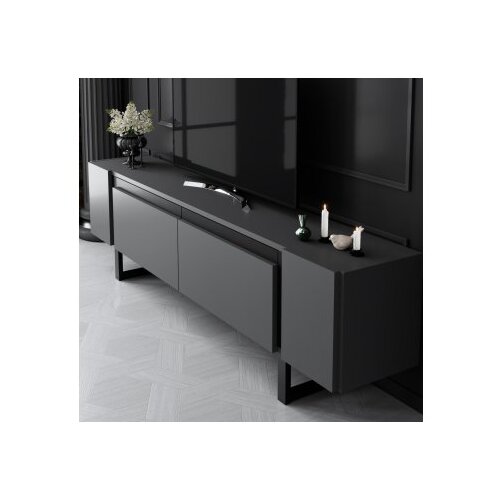 Hanah home tv polica yildiz anthracite black Slike