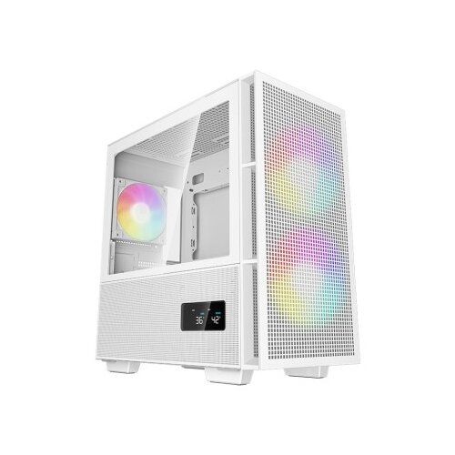 DeepCool Računalni&scaron;ko ohi&scaron;je CH360 Digital, Micro-ATX, ARGB, LCD, kaljeno steklo, belo Cene