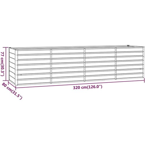 VidaXL Povi&amp;scaron;ena vrtna gredica boja hrđe 320 x 80 x 77 cm čelik COR-TEN Slike