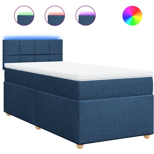vidaXL Krevet s oprugama i madracem plavi 90 x 200 cm od tkanine Cijene