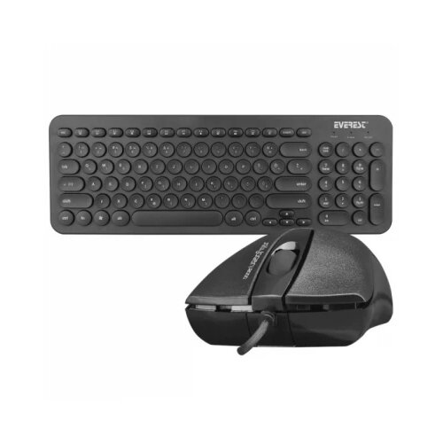 Everest tastatura+mi&amp;scaron; US KM-01K YU crna Slike