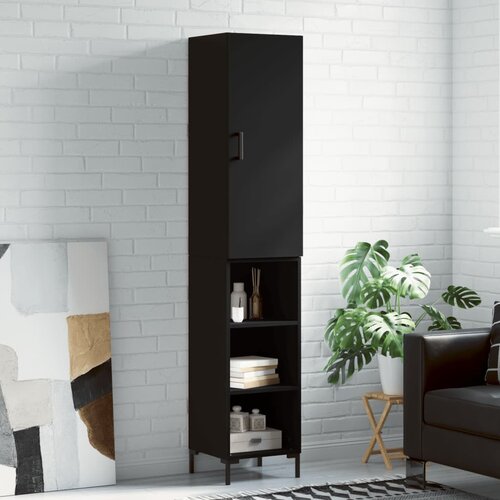 vidaXL Visoka omara črna 34,5x34x180 cm inženirski les Cene