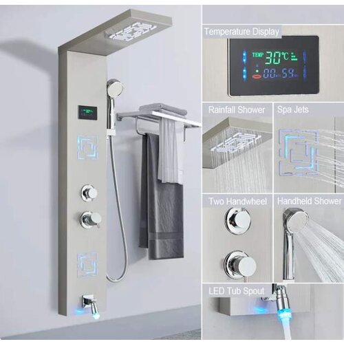  Luksuzni LED tu&amp;scaron; panel u crnoj ili nikal boji | Nadgradni tu&amp;scaron; sistem EYN TP1444 Nikelj Slike